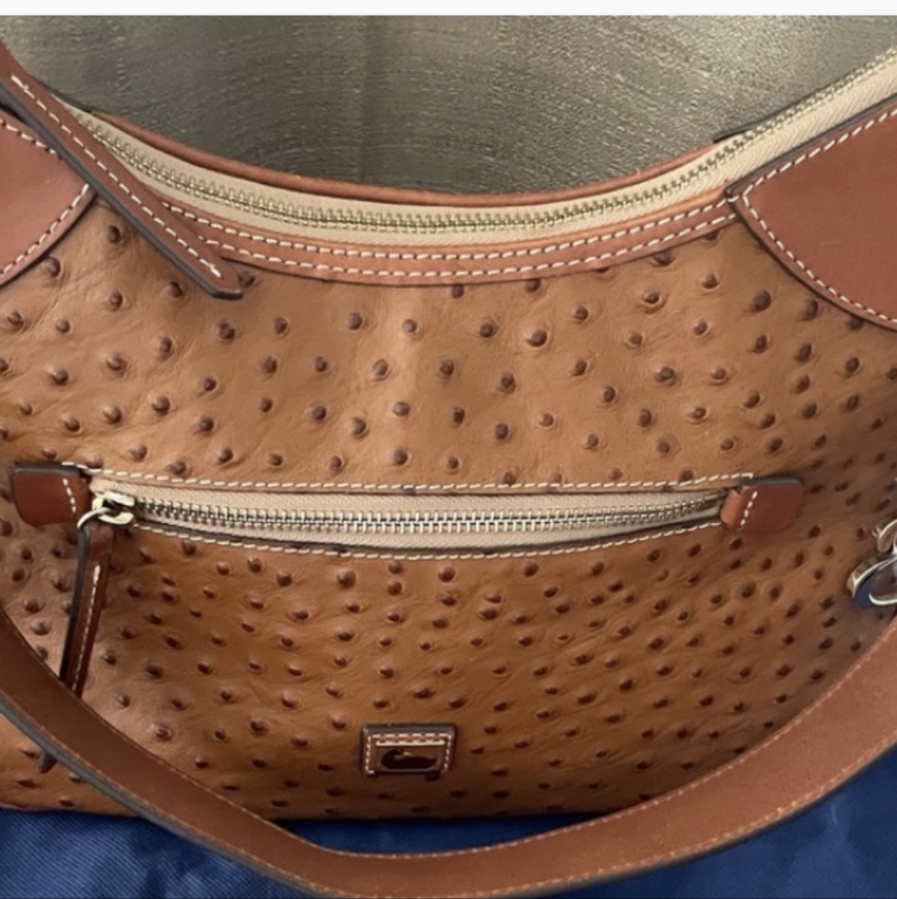 Dooney and Bourke Ostrich Hobo in the color Caramel EUC - Picture 8 of 9